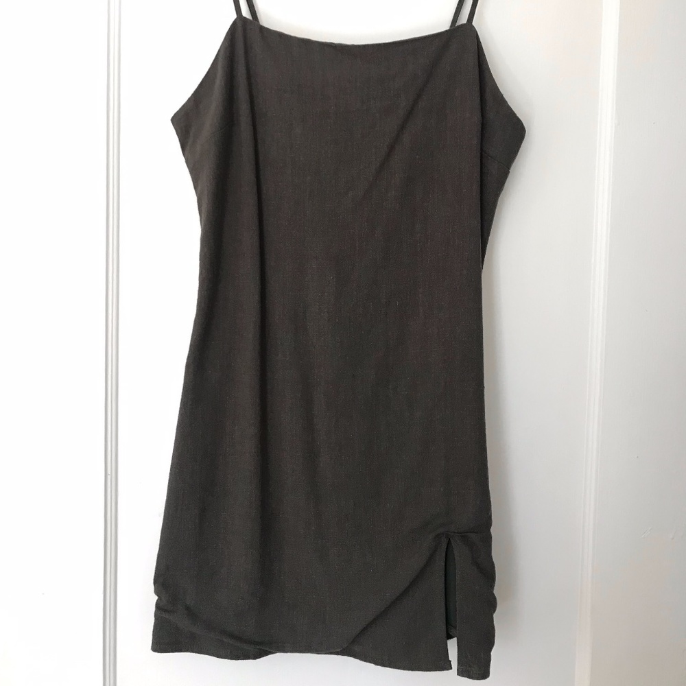 Forest Green Dress with Front Slit